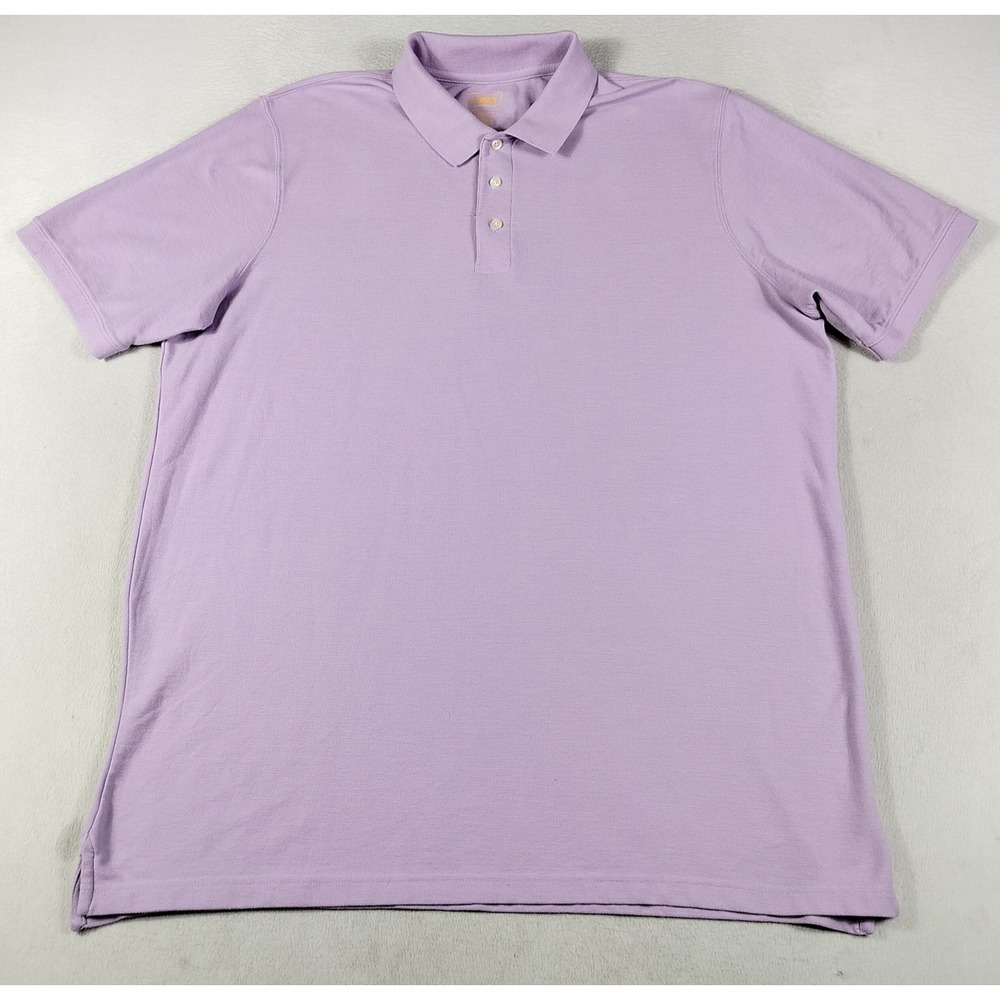 The Foundry Supply Co Polo Shirt Mens 2XLT Purple Solid Big Tall Knit Casual